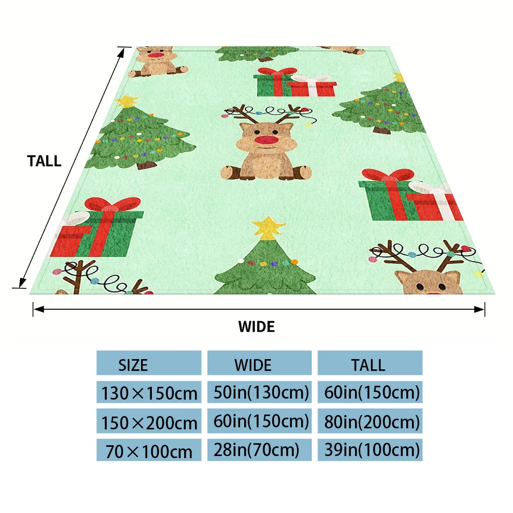 Xmas Reindeer Sofa Specific Soft Flannel Blanket, Universal Plush Gift Blanket For All Seasons