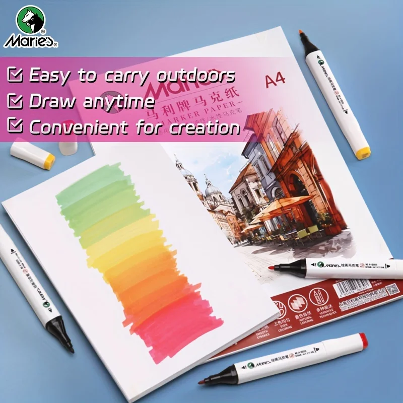 25 fogli di carta per creatore A5/A4/A3 di Marie, carta per pittura, pennarello acrilico, scrittura, miscele da colorare, inchiostro, appunti, per artista