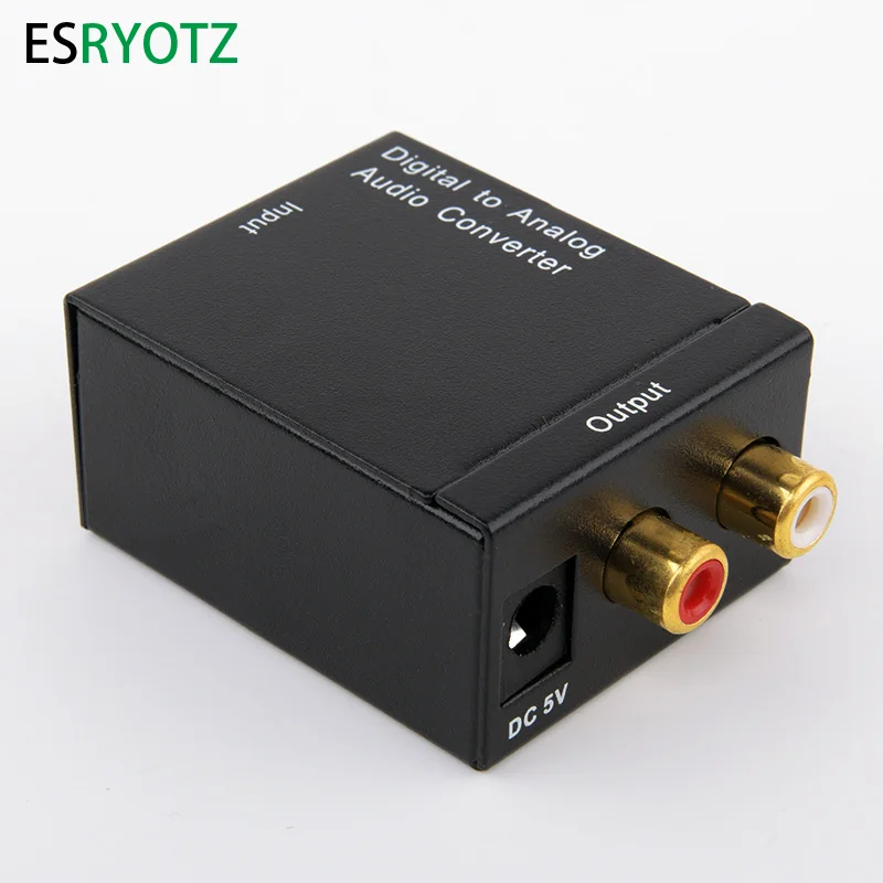 10 Pieces Digital Coaxial Signal  RCA To Analog DAC SPDIF Stereo for DVR XVR 2 RCA Audio Converter and Fiber Optical Cable