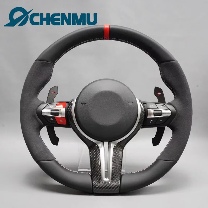 For BMW F-Chassis 1-7 Series/X1-X6 Modified MP Red Label Suede Steering Wheel