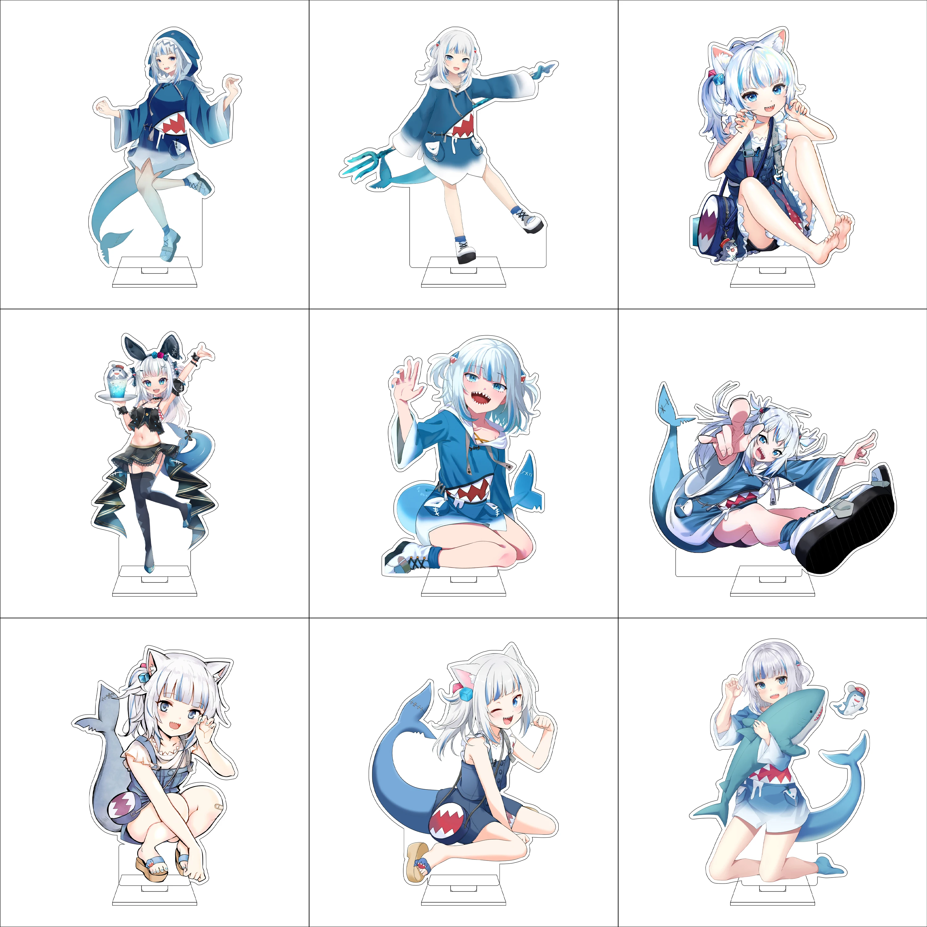 16CM Anime Hololive Cosplay Acryl-Figur Standplatte Gawr Gura Ornamente Geschenke