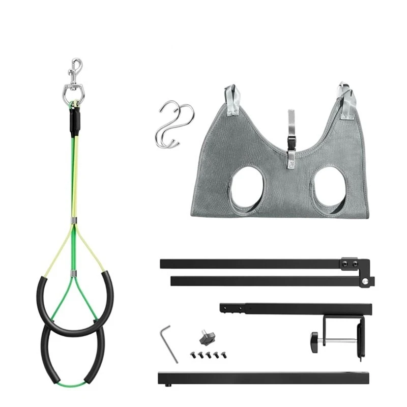 handy-tool-dog-grooming-arm-with-clamp-adjustable-26″-40″-height-s-hammock-with-back-buckle-no-sit-restraint