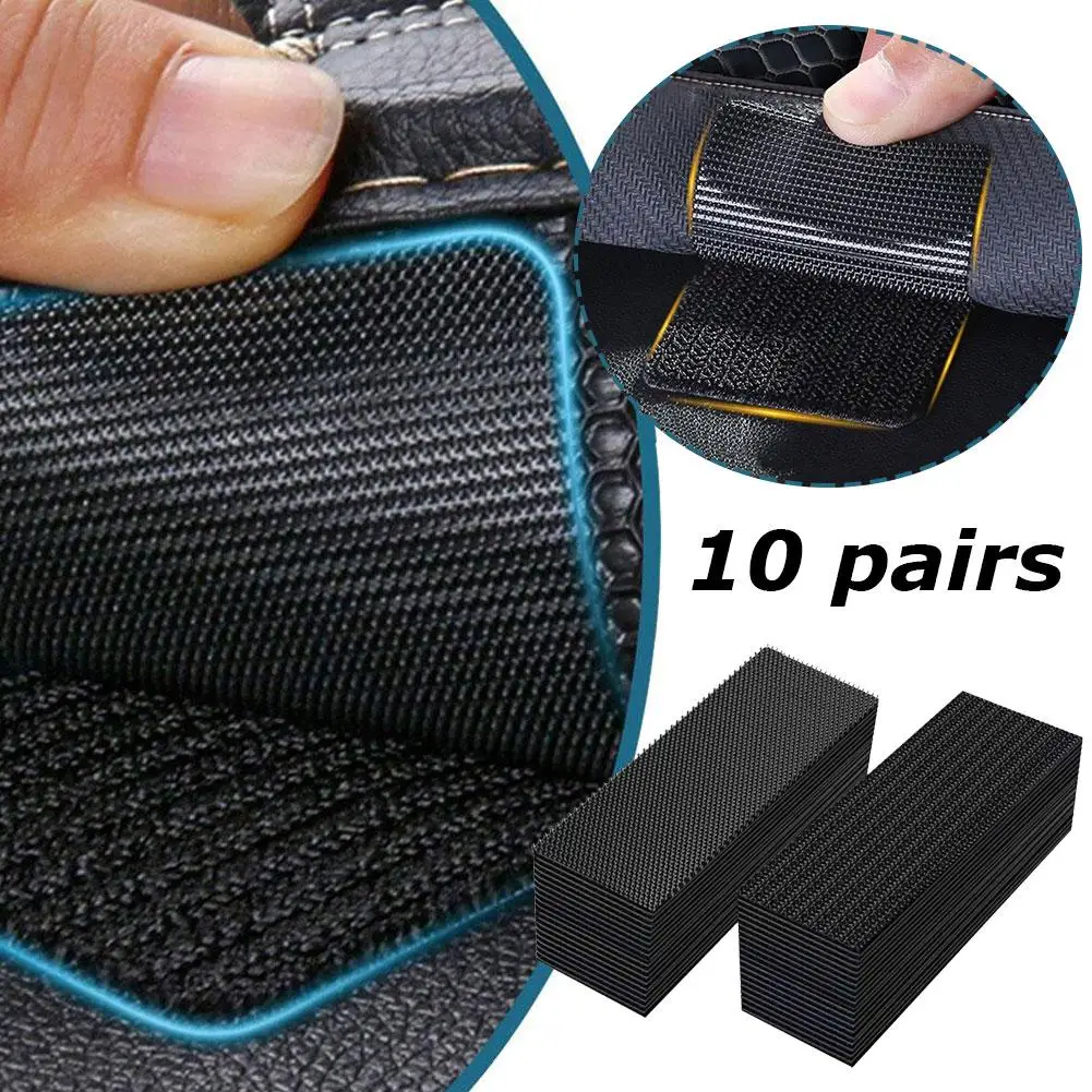 

10Pairs Black Foot Pads Invisible Fixing Sticker Anti Double-sided High Adhesive Multifunction Slip Resistant Tapes Tempera Q8A7