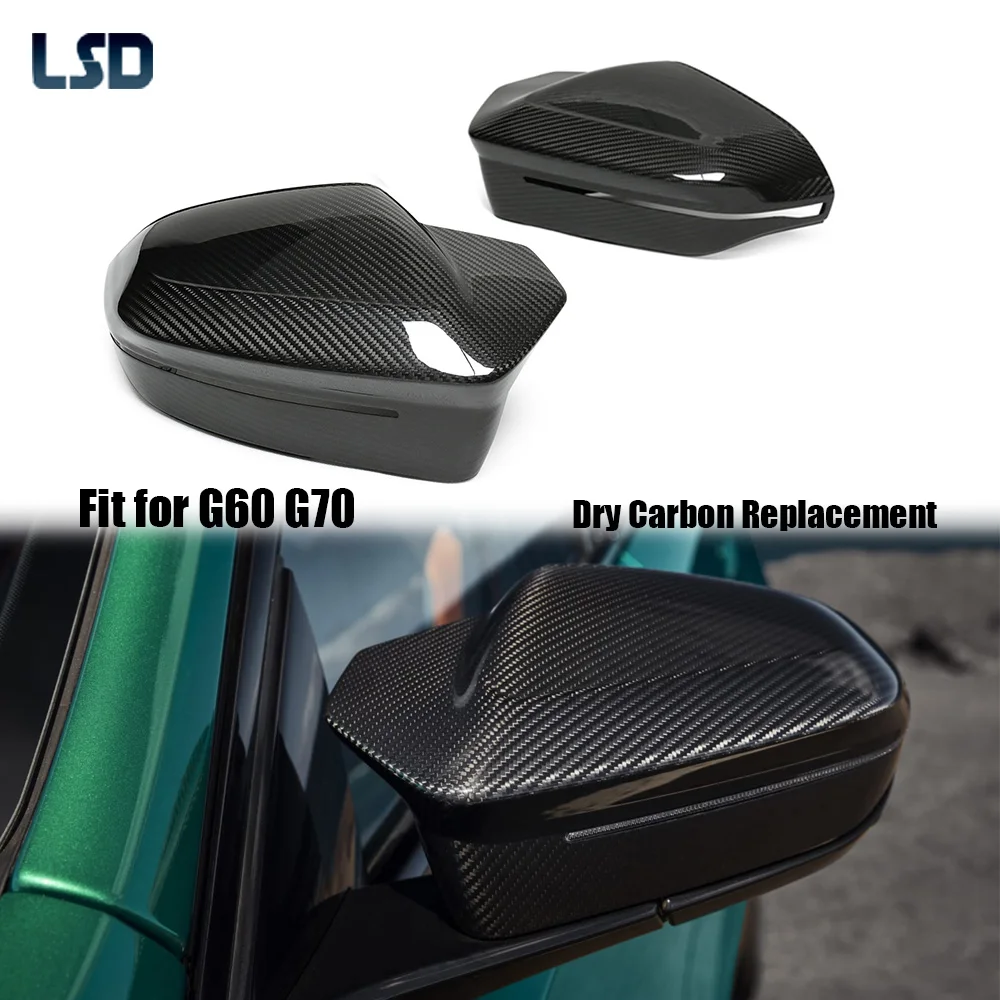 

LHD Car only For BMW 2024+ G60 G70 M5 G90 M Look Horn Forged Full Dry Carbon Fiber Rearview Mirror Cover Replacement