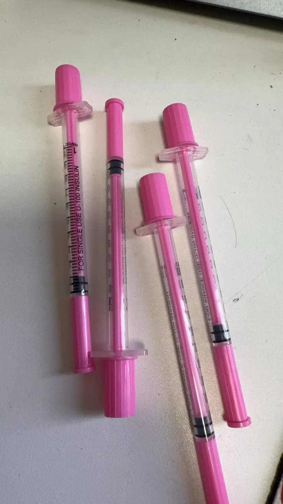 Pink Purple Insulin Syringe 0.3ml 0.5ml 1ml with 30g 31g Needle for Human Veterinary