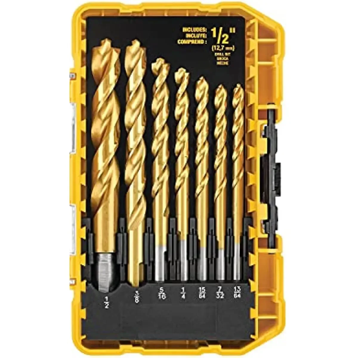 Imagem -03 - Dewalt-torção Brocas Conjuntos Titânio Nitreto Revestimento Acessórios da Ferramenta Elétrica Dw1361 21 Pcs