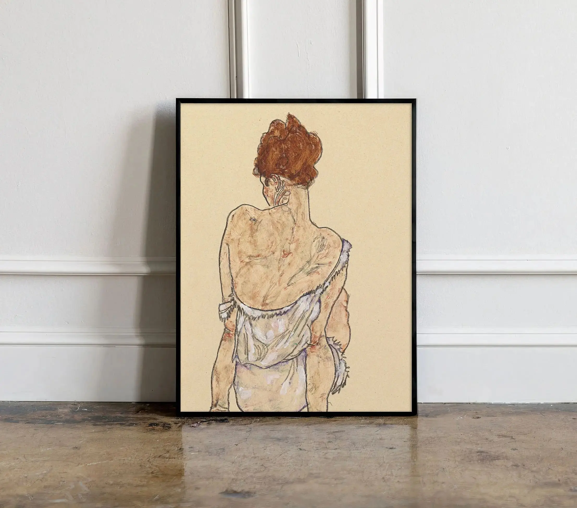 Egon Schiele Poster Naked Body Color Sketch Figure Poster Wall Art Canvas Painting Modern Home Decor for Living Room