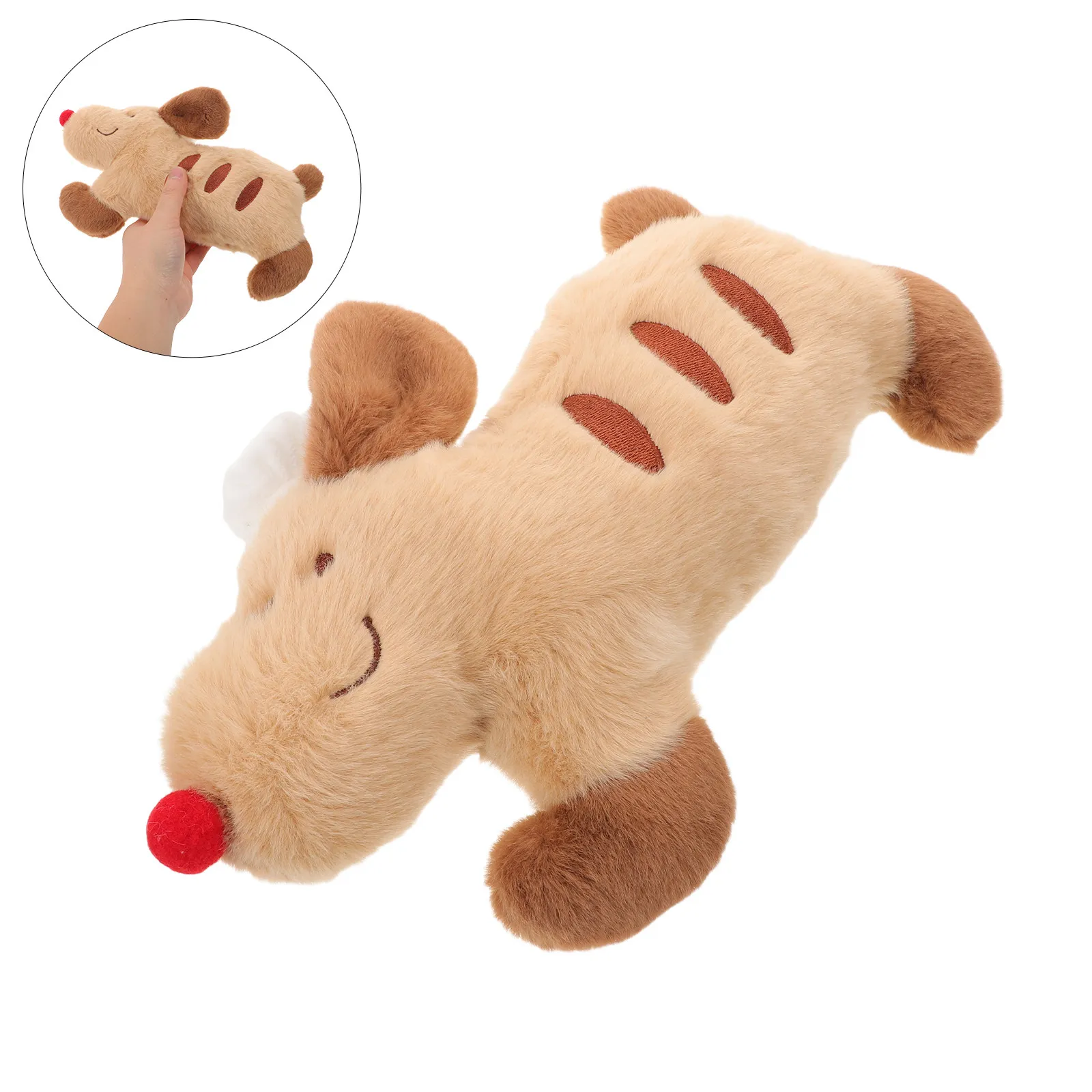 

Soft Dog Hug Pillow Furry Dog Shaped Sleeping Companion Comfort Cushion for Sofa Bedroom Dorm 11.4x7.5x3inch Stuffed Animal Bed