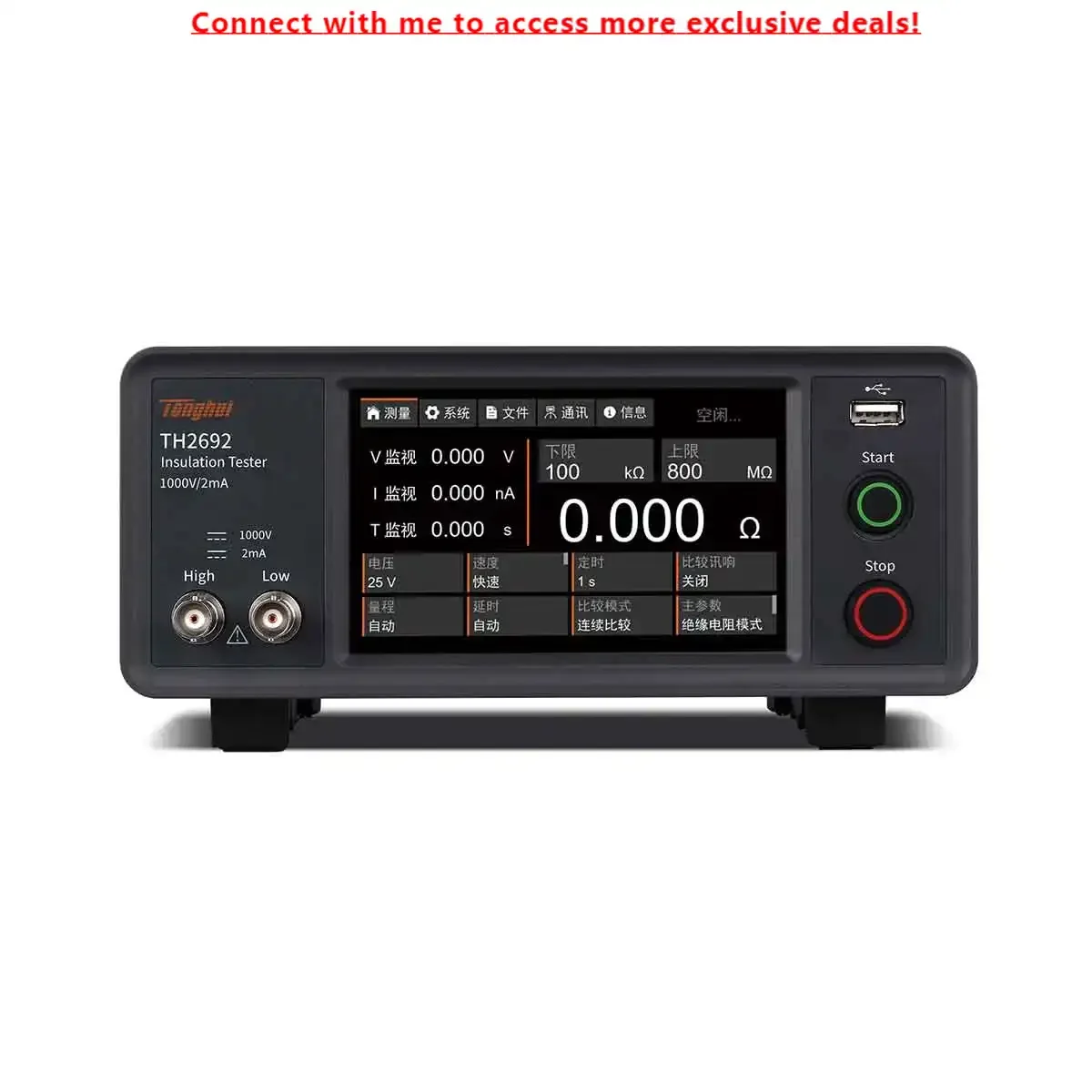 

Tonghui TH2692 Insulation Resistance Tester 10kΩ-100GΩ,25V-1000V