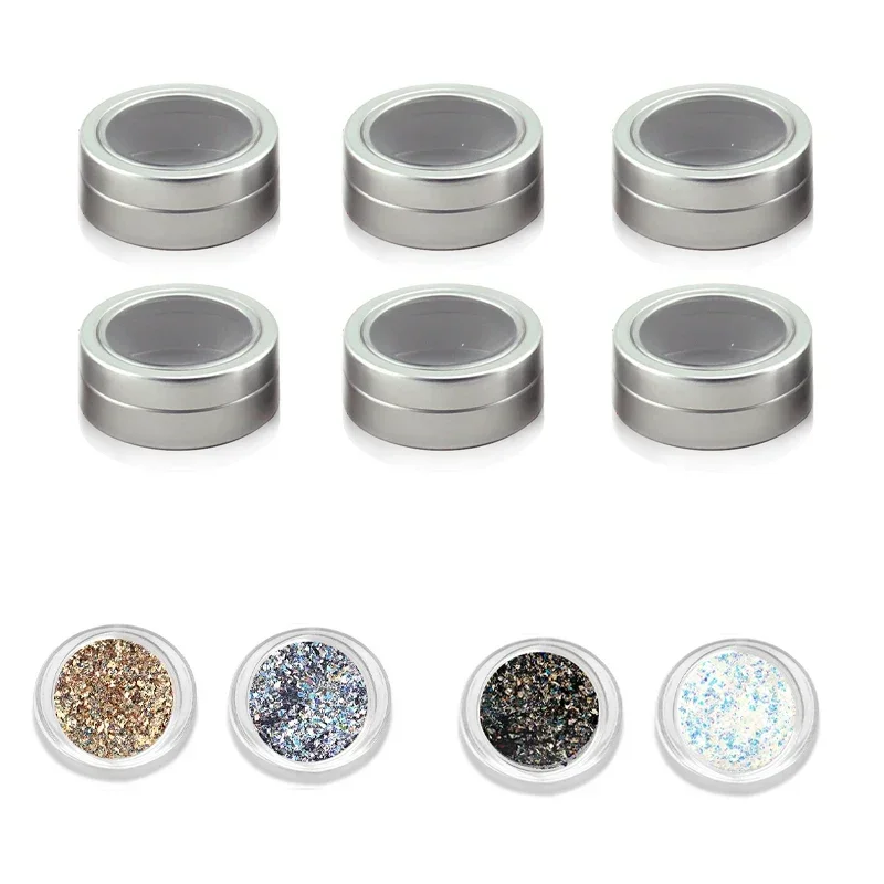 10/20/30/40/50pcs 25ml Round Tin Cans Box Aluminum Tin Jars Silver Empty Storage Organizer Jar Pot Nails Decoration Container