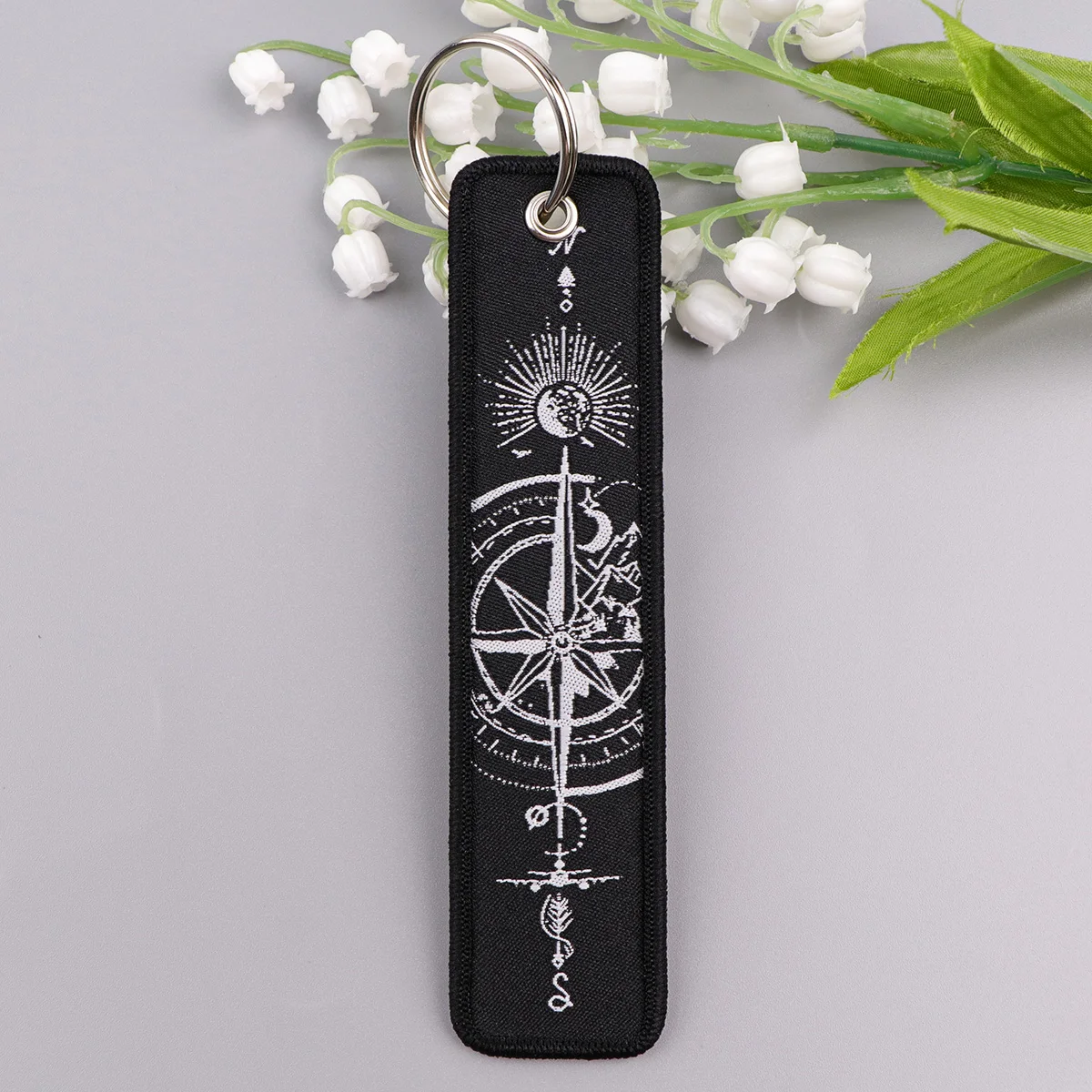 Quote Phrase Words Embroidery Key Fob Balck Keyring For Cars Backpack Chaveiro Keychain Fashion Gifts for Men Women Accessories view 5