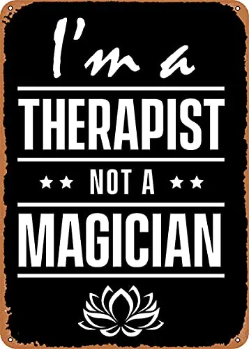 Therapist Not Magician Vintage Look Metal Sign Patent Art Prints Retro Gift 8x12 Inch