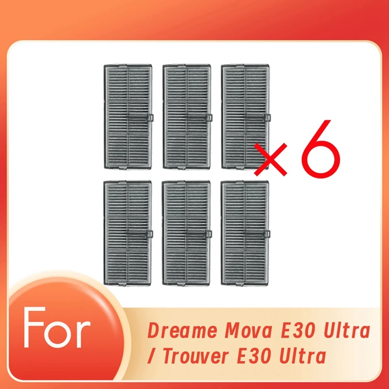 

6 Pcs Cleaner Filter For Dreame Mova E30 Ultra / Trouver E30 Ultra Sweeping Robot Accessories Filter Cleaner Parts Replacement
