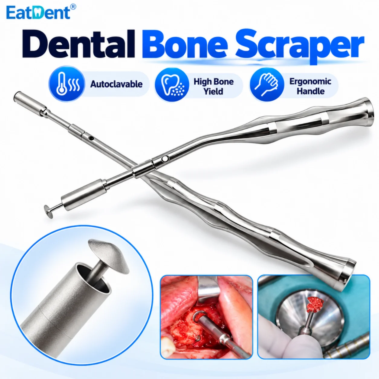 Dental Implant Bone Scraper Dentist Surgical Bone Collector Lab Tooth Cleaning Scaler Umbrella Scraper Tool Instrument