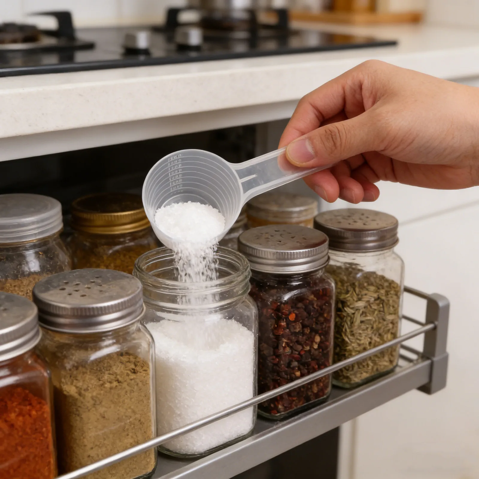 10Pcs Plastic Spoon Set Plastic For Laundry Detergent Dosing Baking Christmas 100Ml Clear Measuring