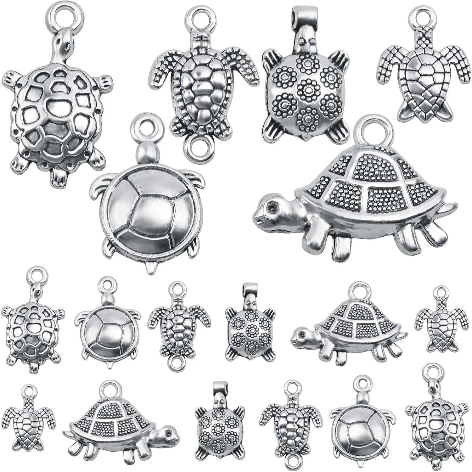 

60 шт., подвески в виде морской черепахи, винтажные подвески в виде черепахи из сплава, океанского животного, подвески для DIY, ожерелье, браслет, изготовление ювелирных изделий, ремесла, декор