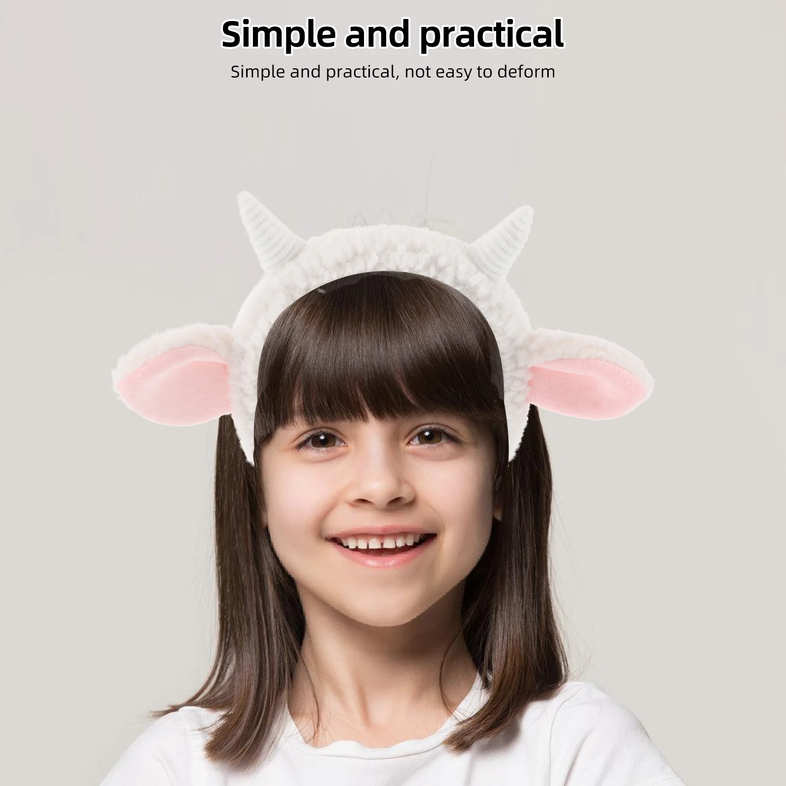 Small Croissant Headband Kids Headbands Hair Animal Ears Aldult Lamb Hairband Fabric Sheep Women's Washing Face