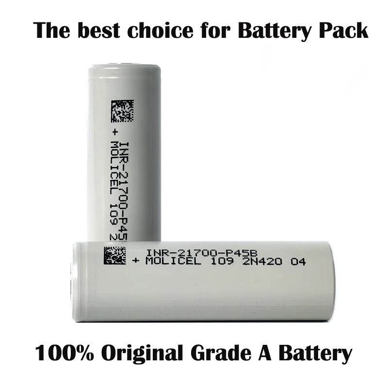 10pcs/lot Original Molicel P45B 21700 Battery 4500mAh Li-ion Rechargerable Batteries 45A 3C ultra-low temperature discharge