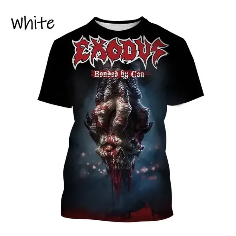 Fashion Men Clothing Metal Rock Exodus Band 3D Print T-shirt Hip Hop Street Unisex Oversized T Shirt Harajuku Short Sleeve Tops