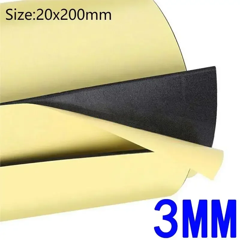 200 X 20cm 3mm Car Door Protector Garage Rubber Wall Safety Guard Bumper Sticker Parking Corner Strips Anti-collision Rubber