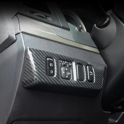 LHD! For Mitsubishi Pajero V80 Shogun Montero Limited 2007-2021 Carbon Fiber Look Interior Head Light Switch Cover Trim 1pcs