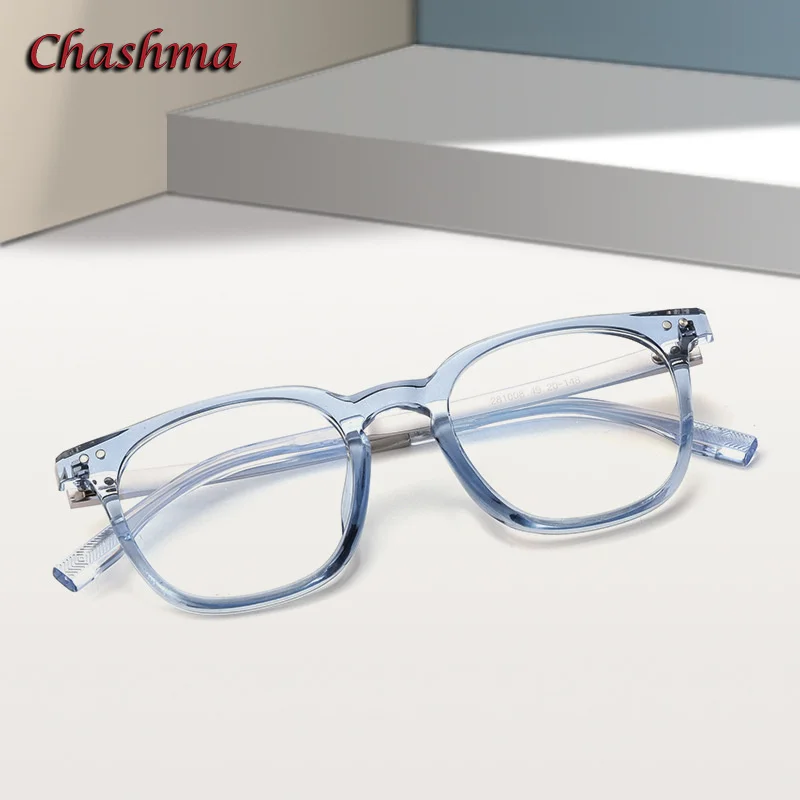 

Chashma Women Acetate Prescription Glasses Frame Men Optical Eyewear Spectacles High Quality Transparent Blue Eyeglasses