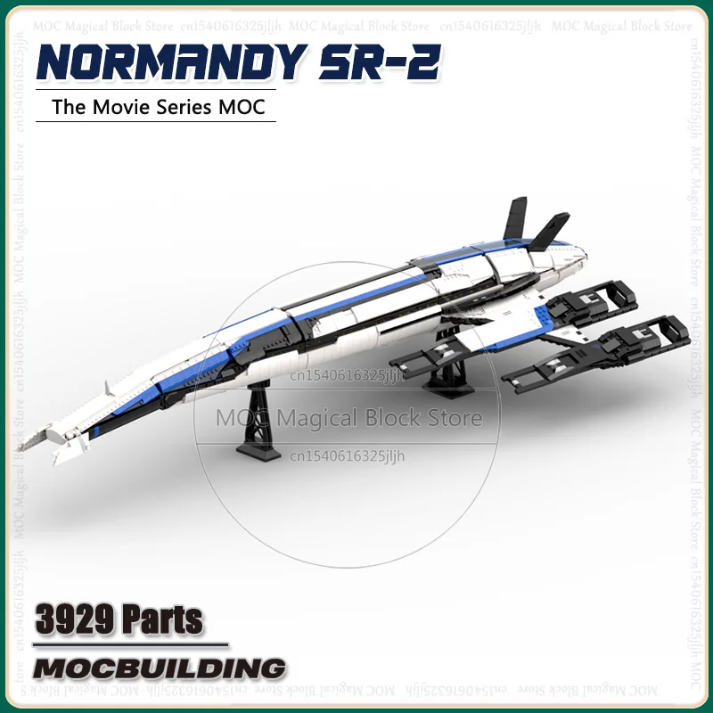 

Spaceship MOC Mass Effect Normandy SR-2 Building Blocks Set Game Fighter Airship Technology Bricks Birthday Toys Xmas Gift