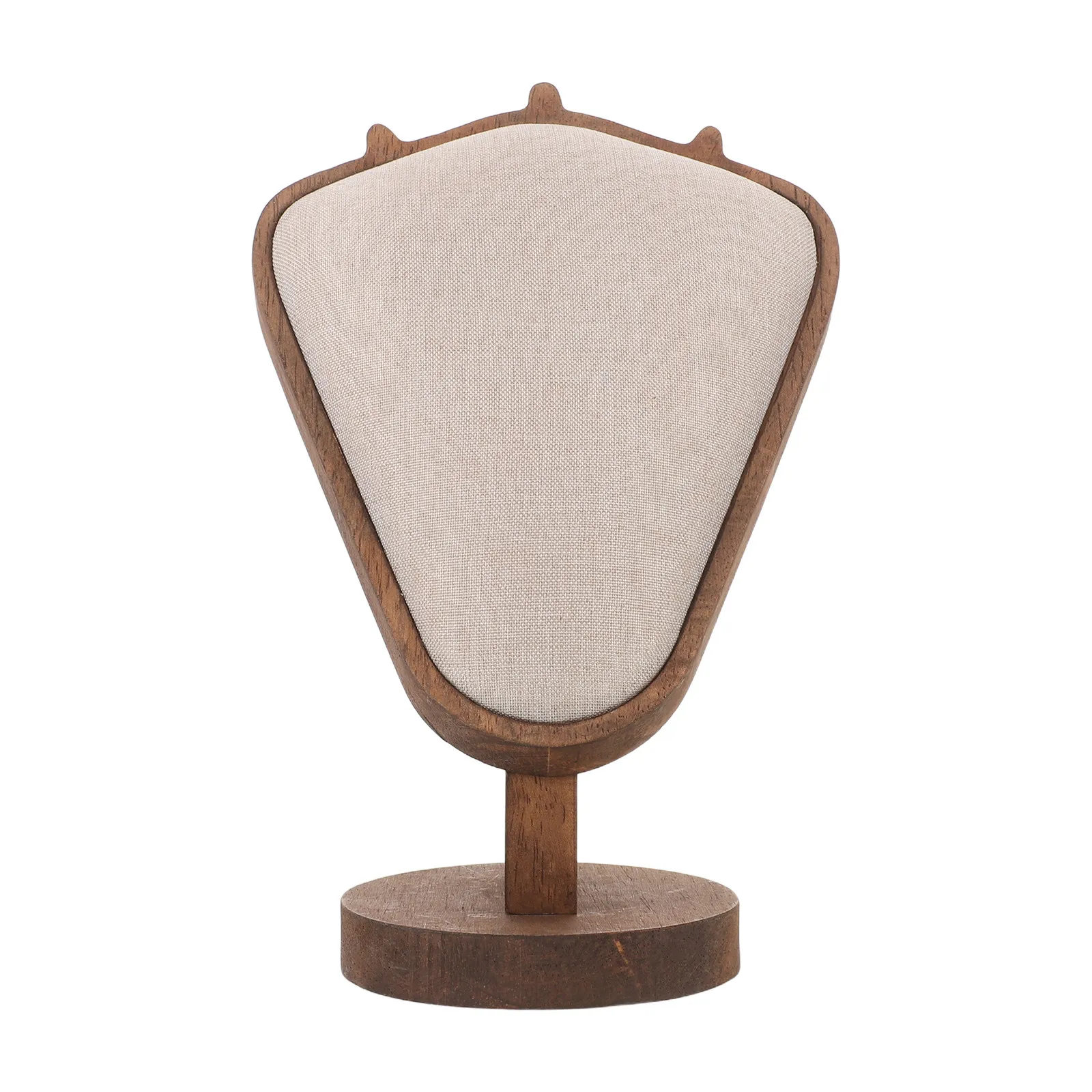 Walnut Wood Necklace Display Stand Jewelry Bust Holder Stable Jewelry Organizer Stand for Necklace Selling Showcase Rack