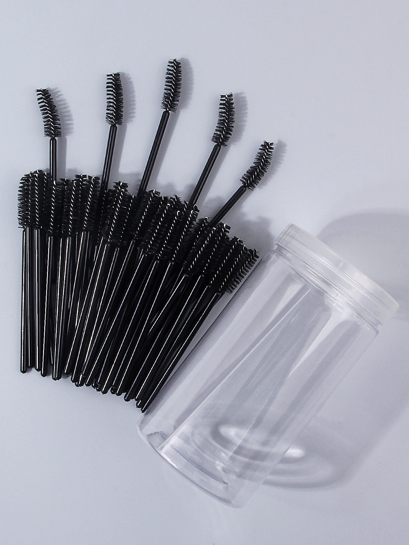 Juego de 50 peines para pestañas y brochas para cejas, conveniente para aplicar rímel y extender pestañas, herramienta de maquillaje portátil