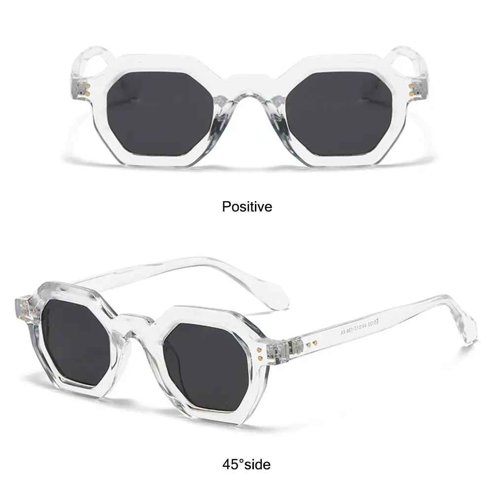 Vintage Polygon Square Women\'s Sunglasses Fashion Small Hexagon Shades UV400 Rivets Sun Glasses Trending Outdoor Sports Eyewear