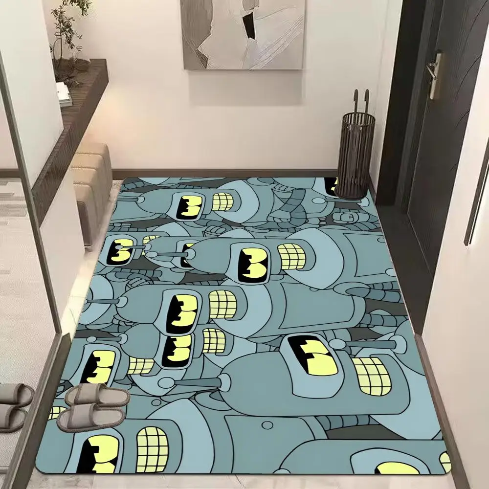 F-futuramaS Floor Mat Entrance Door Mat Washable Non-Slip Living Room Sofa Chairs Area Mat Kitchen Welcome Doormat