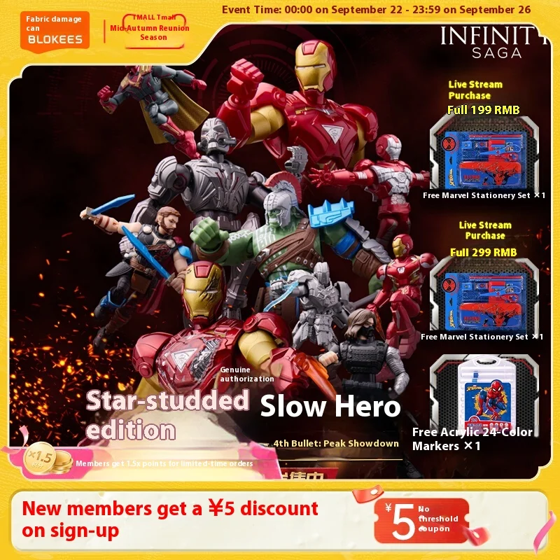 

Оригинальные Blokees Iron Man Iron Spider MK1, военная машина, слепая коробка, кукла в сборе, экшн-фигурка, коллекция, модель фильма, детская игрушка в подарок