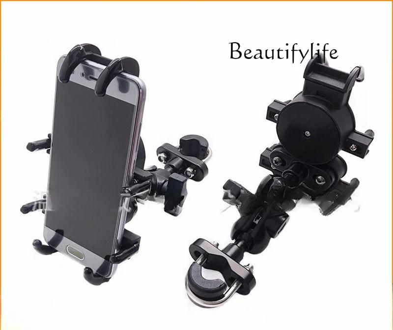 

Motorcycle mobile phone fixing bracket, riding navigation driving bracket, ball head mirror seat anti-shake bracket