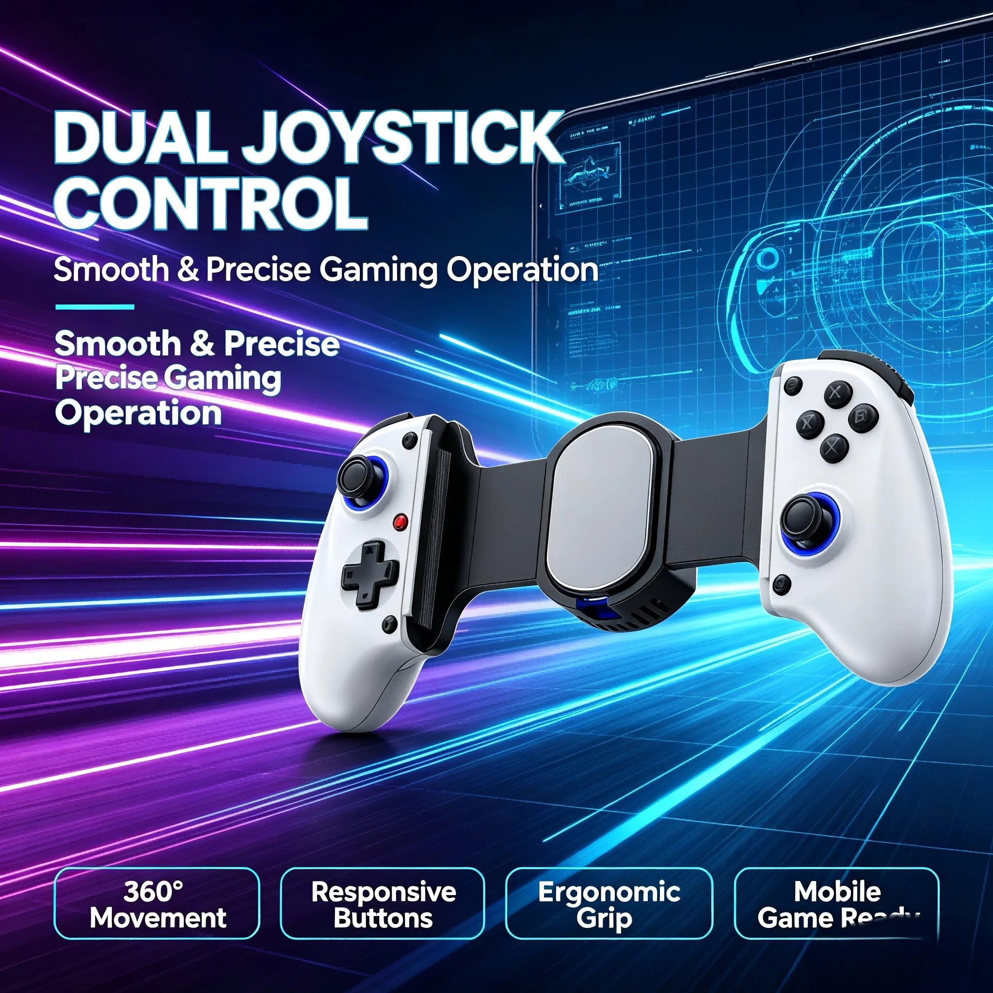 D11 Bluetooth Mobile Game Controller for Switch/iOS/Android/Tablets Wireless Gamepad- Hall Effect Telescopic Joysticks for PC - view 5