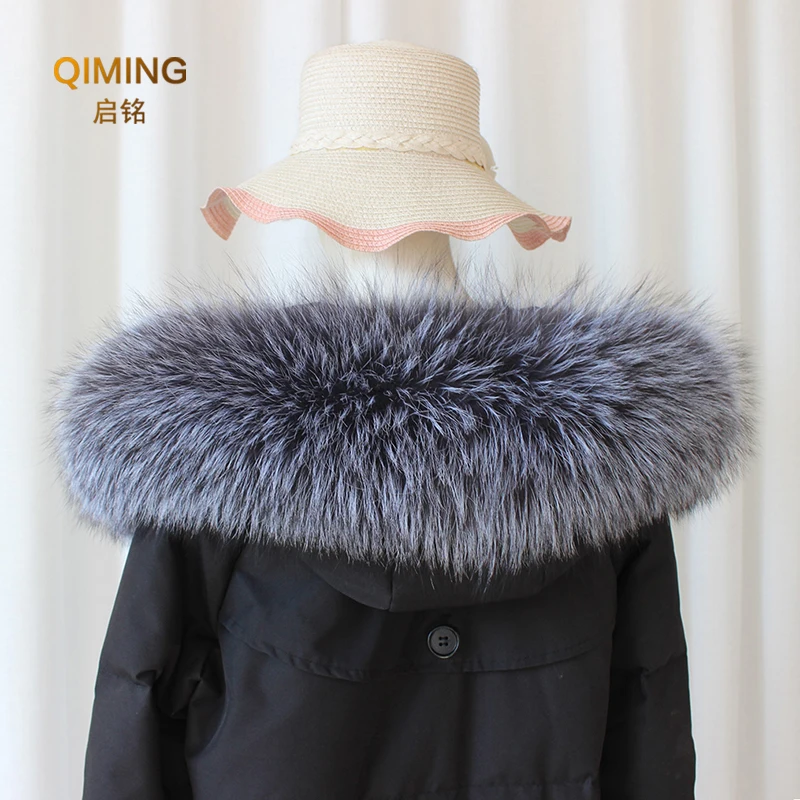 Real Fur Collar Natural Neck Warmer Women Winter 100% Fox Fur Scarf Warm Furry Fur Shawls Down Jackets Genuine Fluffy Scarves