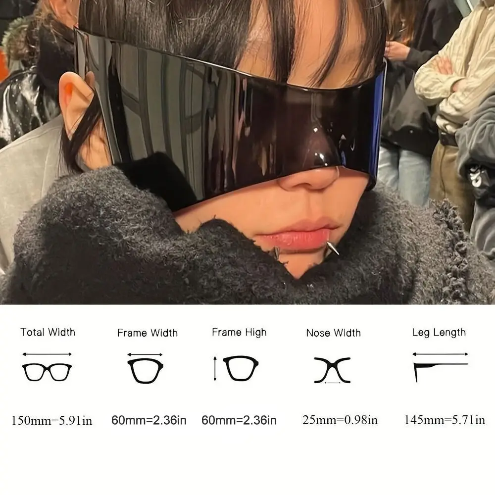 التدرج اللون مستقبلية النظارات الشمسية المتضخم الشرير Y2K النظارات الشمسية شيك بدون شفة التفاف حول نظارات شمسية رياضية للرجال والنساء