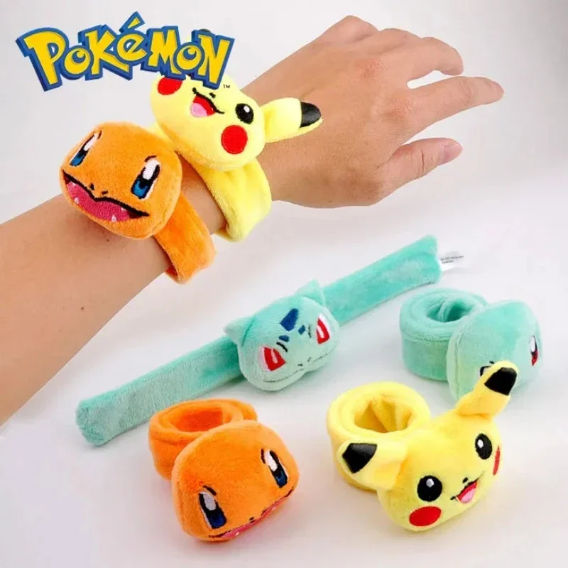 

Pokemon Toys Wristband Bracelet Pikachu Bulbasaur Charmander Plush Soft Pop Wristband Circle Holiday Dress Up Birthday Gifts