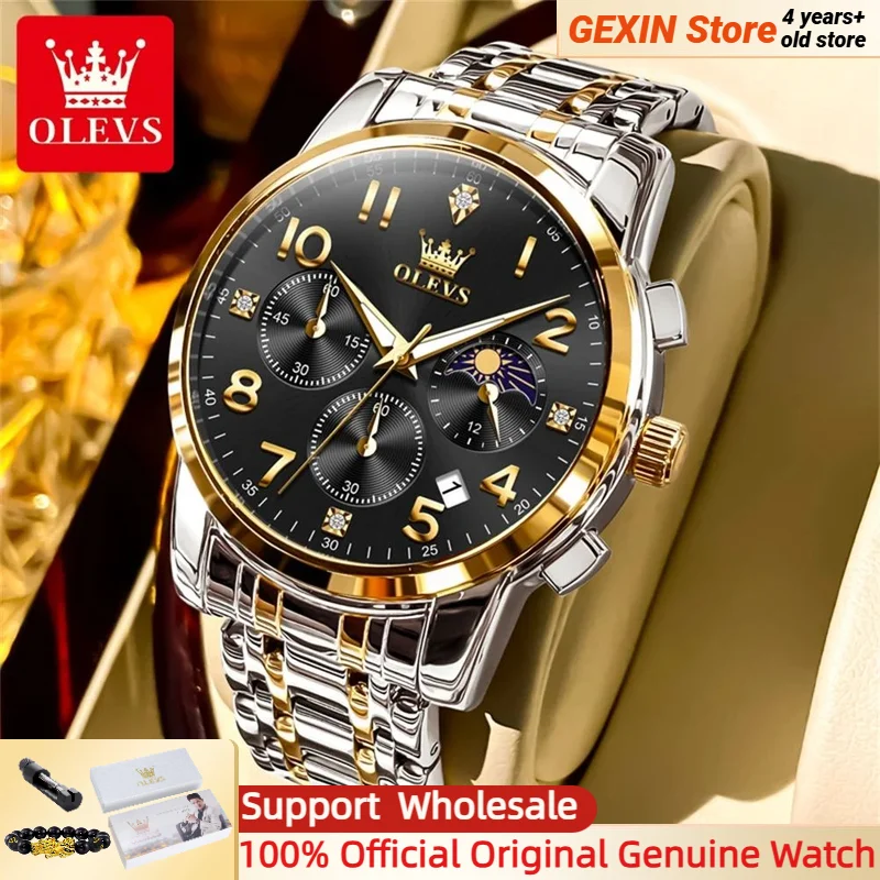 

OLEVS 3628, лучший бренд, мужские часы, классические цифровые весы, циферблат, оригинальные кварцевые водонепроницаемые светящиеся хронографы, мужские роскошные часы