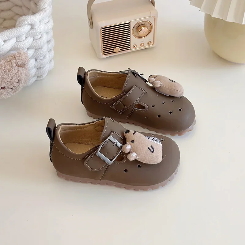 2025 Nieuwe Mode Koreaanse Stijl Zachte Bodem Anti-gladde Veelzijdige Chic Leuke Platte Schoenen Lente Kinderen Casual Schoenen voor Meisjes