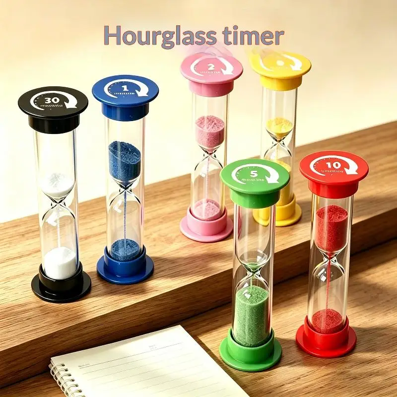 1/6Pcs Practical Multiple Durations Anti Fall Plastic Sand Timer 1 2 3 5 10 Minutes 30 Second Toy