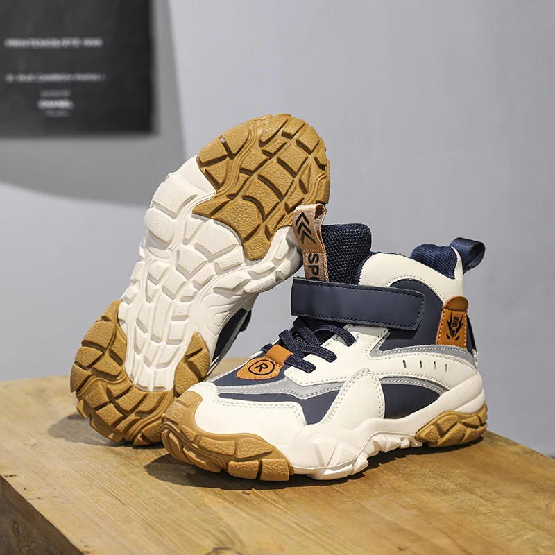 Zapatos de lujo a la moda para niños, zapatillas deportivas para niños, zapatillas deportivas transpirables de alta calidad para otoño, zapatillas de baloncesto informales para caminar para niño