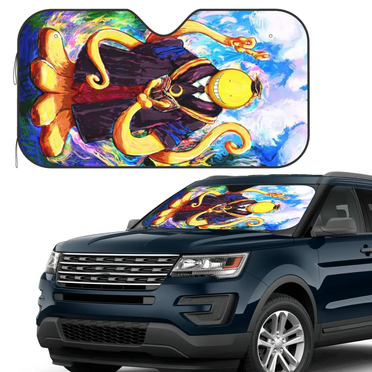 

Assassination Classroom Octopus Koro Sensei Sunshade Windscreen Car Front Windshield Window Sun Visor Accessories Covers