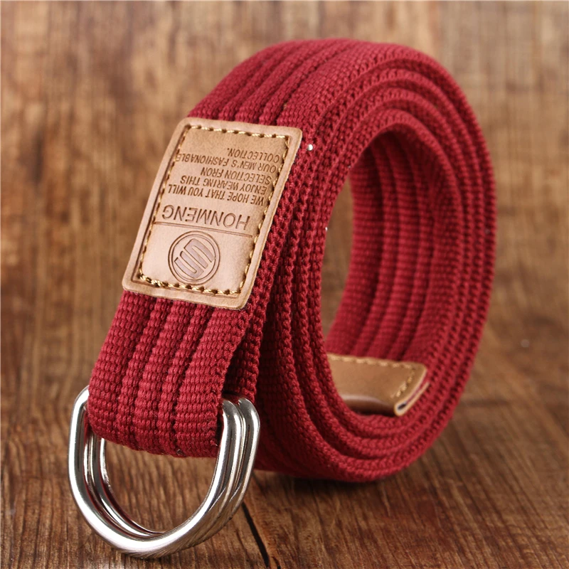 Nieuwe heren en dames Koreaanse versie 16 kleuren dubbele lus gesp canvas riem 43 inch casual broek canvas riem jeugd broek riem