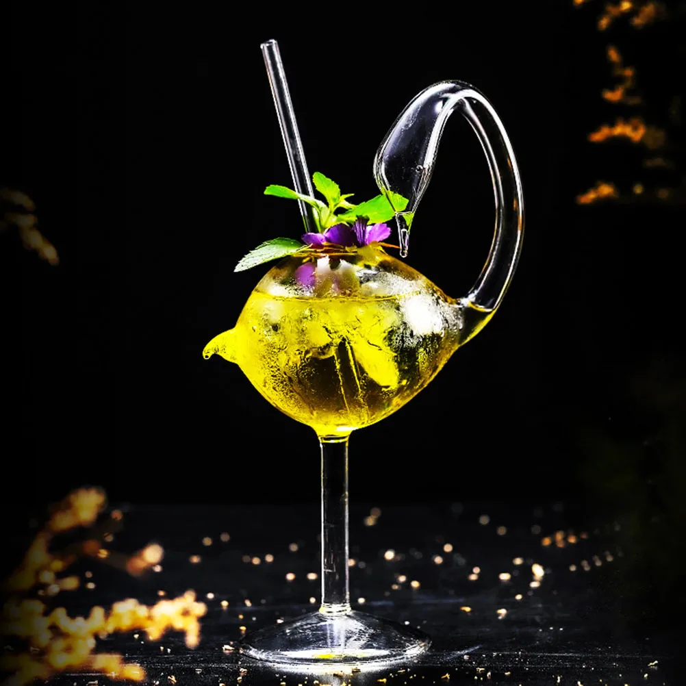 

2Pcs Swan Shape Cocktail Glass High Transparency Thick Creative Design Suitable for Beer Juice Milk Cocktail Glass
