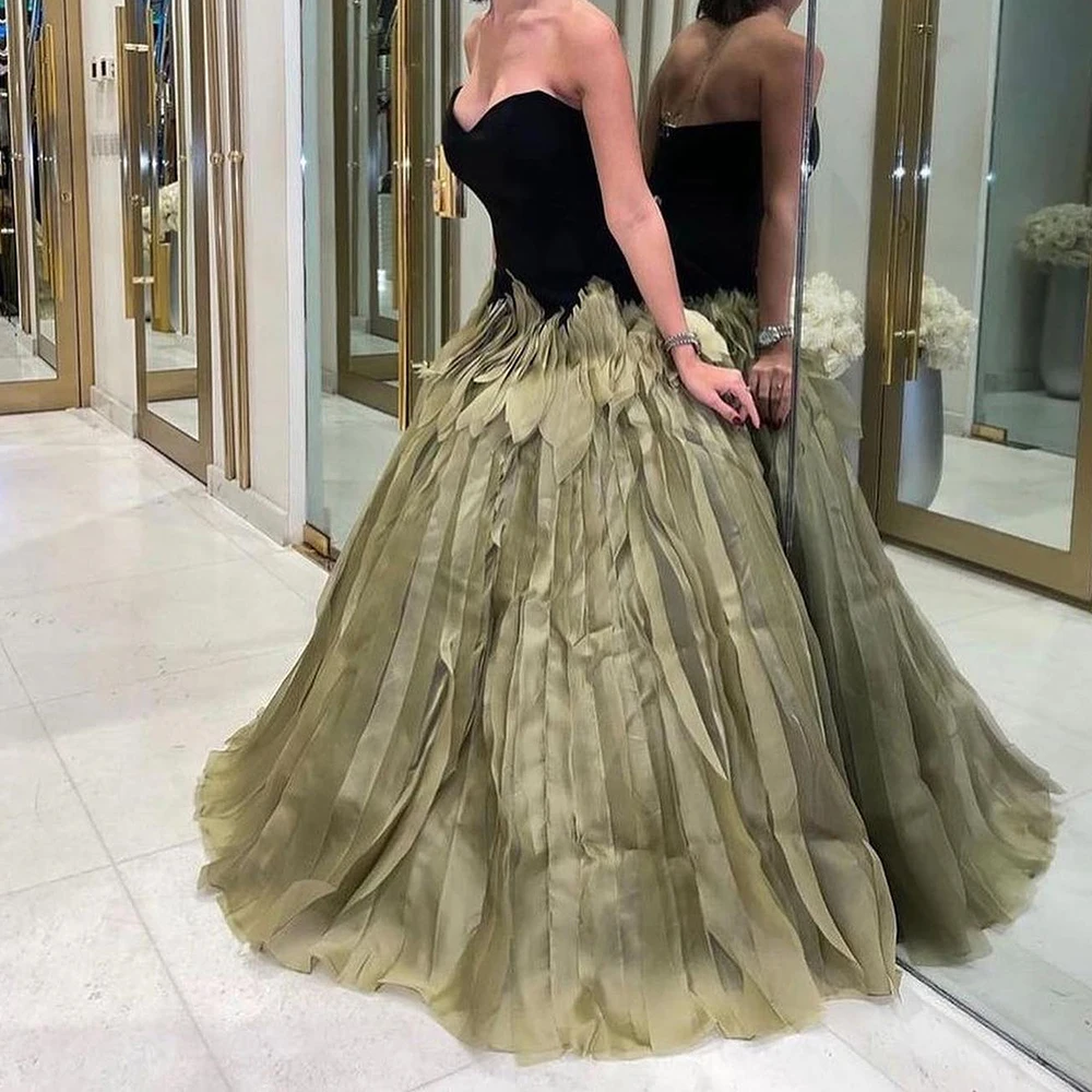 Fashion A-Line Floor Length Strapless Jersey Sleeveless Pleats Evening Dress Temperament  Photo Color فساتين سهره نسائيه فخمة