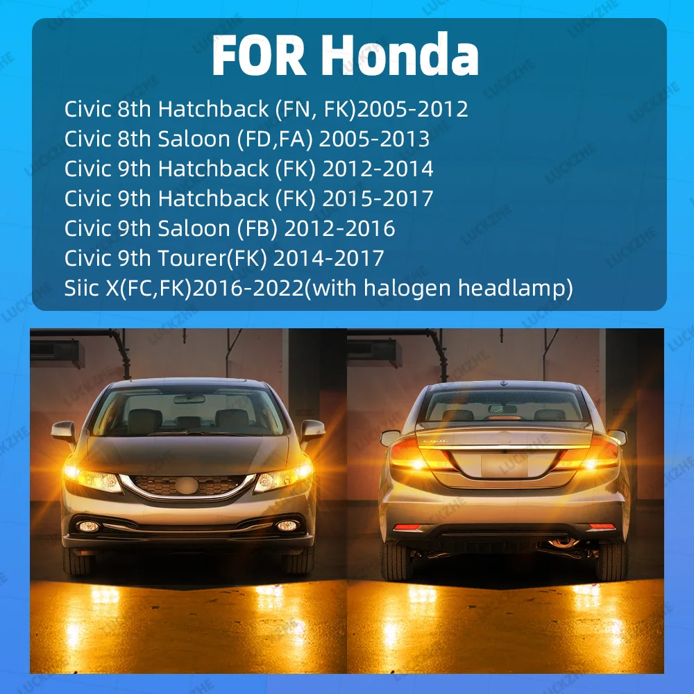 لهوندا سيفيك 8th 9th 10th Gen 1/2/3 بدوره إشارة LED أضواء 2005-2022 2013 2014 2015 2016 2017 2018 2019 تحول مصباح إشارة