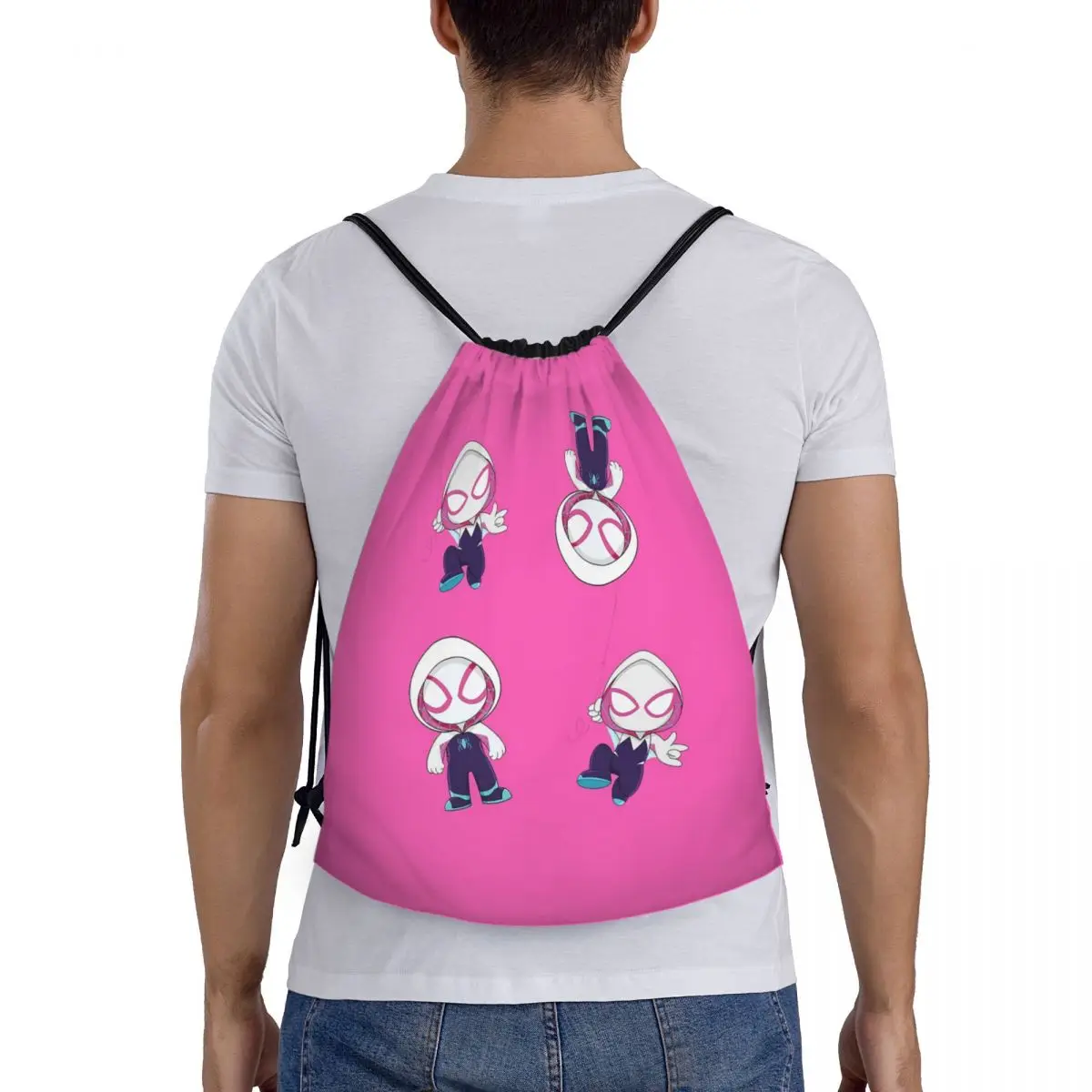 

Ghost Spider Backpacks Multi-function Portable Drawstring Bags Sports Bag Book Bags For Travel Students