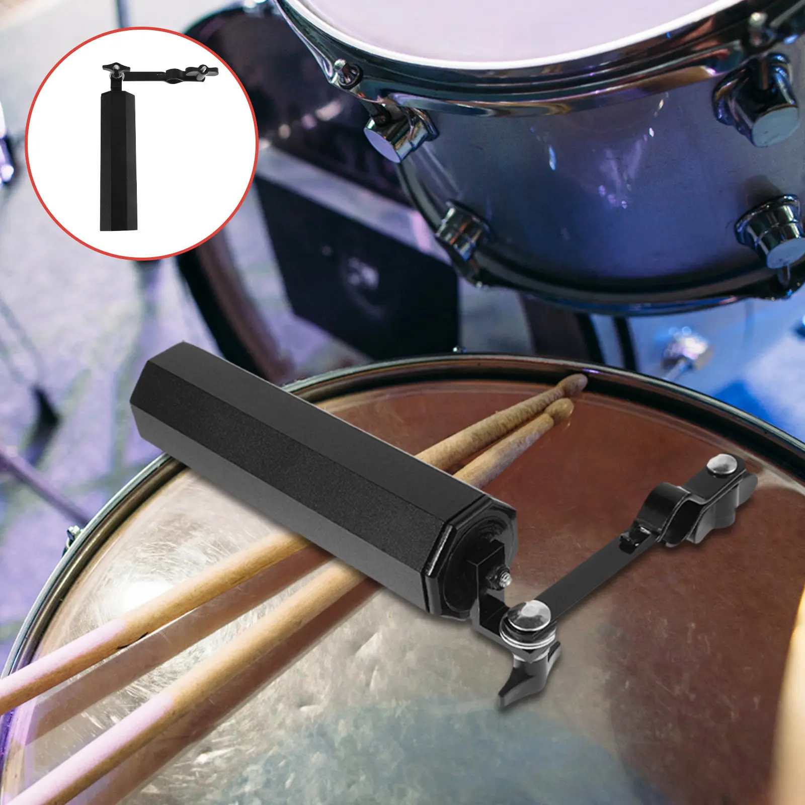 1Set Metal Holder Container Drumstick Display Case For Drummer Octagonal Storage Stable Steel Clamp