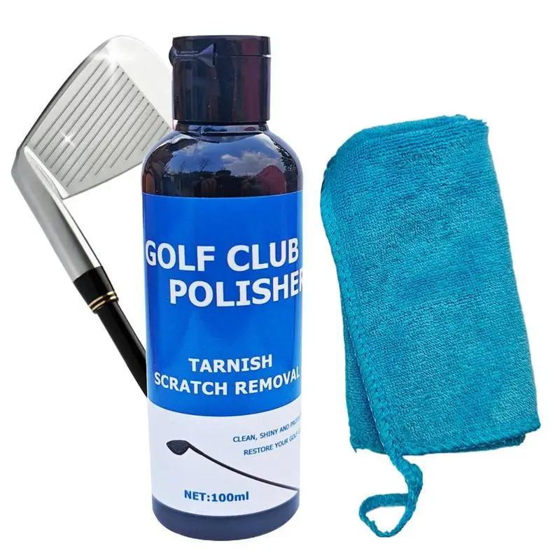 

Golf Club Grip Cleaner 100ml Golf Club Polishing Kit With Towel Professional Restorer Cleaning Solution Long Lasting Polisher