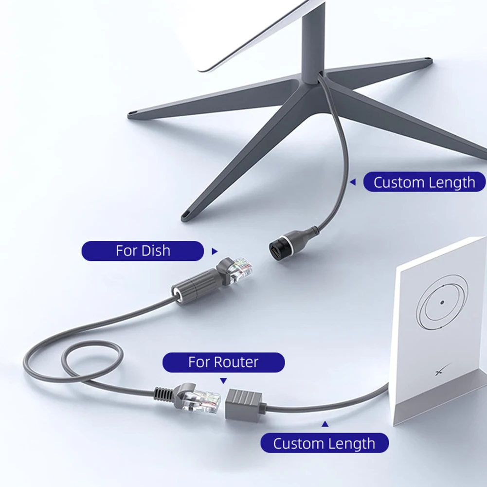 

0 3-метровая водонепроницаемая линия подключения Ethernet IP67 для Starlink для Gen 2, надежная работа в всех условиях